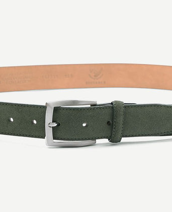 Suitable leren riem suede groen