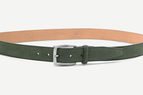 Suitable leren riem suede groen