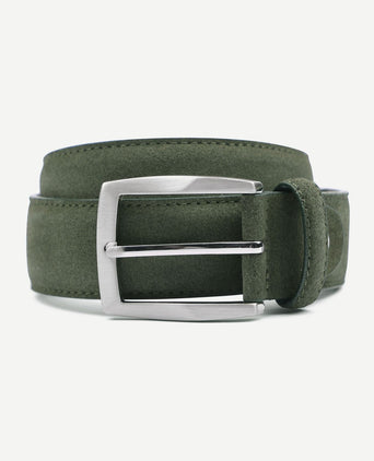 Suitable leren riem suede groen