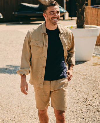 Linnen beach shorts beige