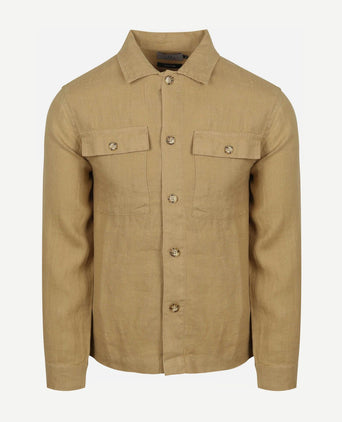 Suitable linnen overshirt beige | Regular-fit