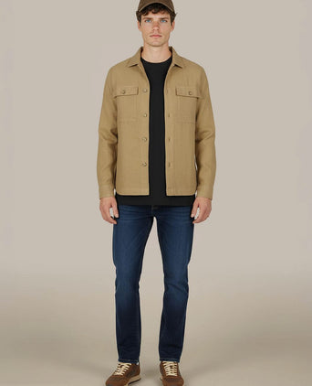 Suitable linnen overshirt beige | Regular-fit