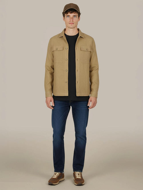 Suitable linnen overshirt beige | Regular-fit