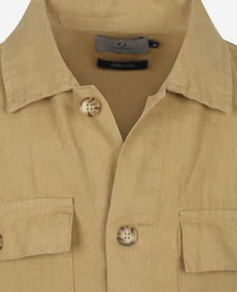 Suitable linnen overshirt beige | Regular-fit