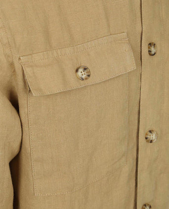 Suitable linnen overshirt beige | Regular-fit