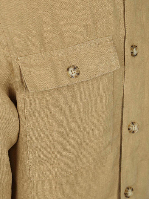 Linnen overshirt beige