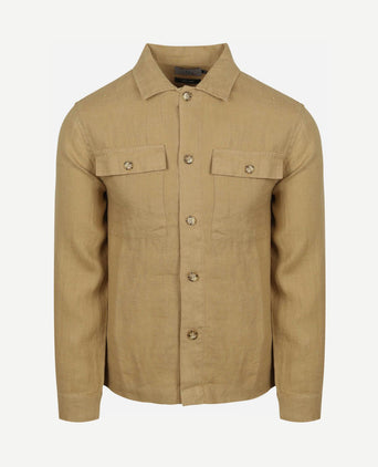 Linnen overshirt beige