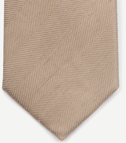 Suitable linnen zijde stropdas beige