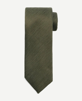 Suitable linnen zijde stropdas groen