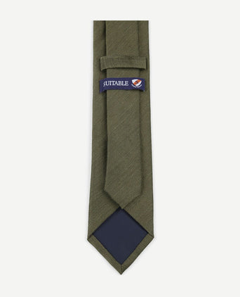 Suitable linnen zijde stropdas groen