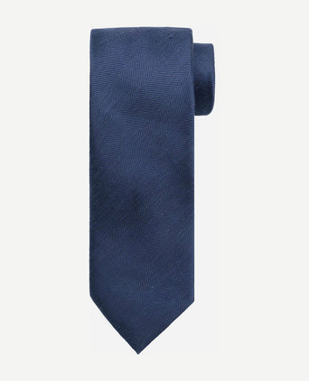 Linnen zijde stropdas donkerblauw