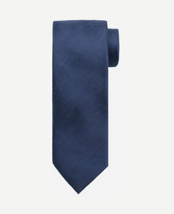Linnen zijde stropdas donkerblauw