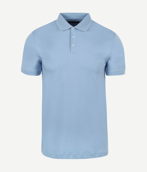 Suitable liquid poloshirt lichtblauw | Slim-fit