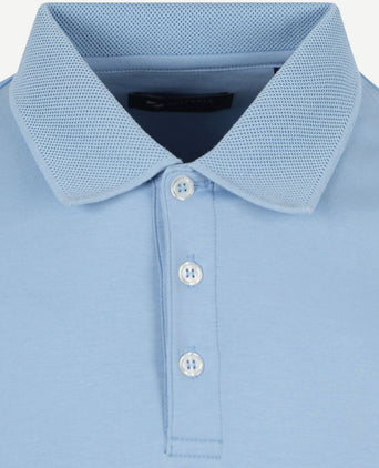 Suitable liquid poloshirt lichtblauw | Slim-fit