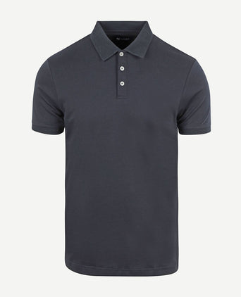 Suitable liquid poloshirt donkerblauw | Slim-fit