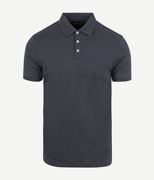 Suitable liquid poloshirt donkerblauw | Slim-fit