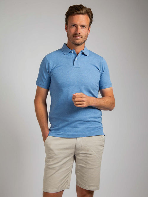 Suitable mang poloshirt blauw | Slim-fit