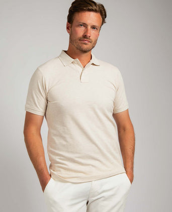 Suitable mang poloshirt ecru | Slim-fit