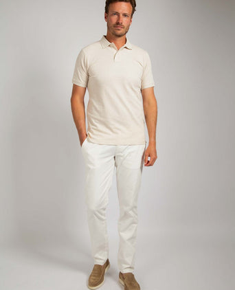 Suitable mang poloshirt ecru | Slim-fit