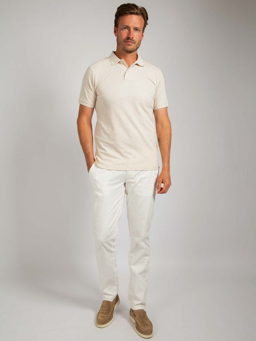 Suitable mang poloshirt ecru | Slim-fit