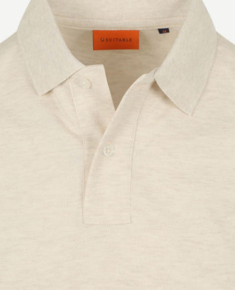 Suitable mang poloshirt ecru | Slim-fit