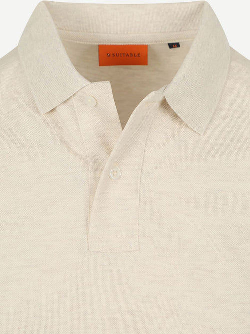 Suitable mang poloshirt ecru | Slim-fit