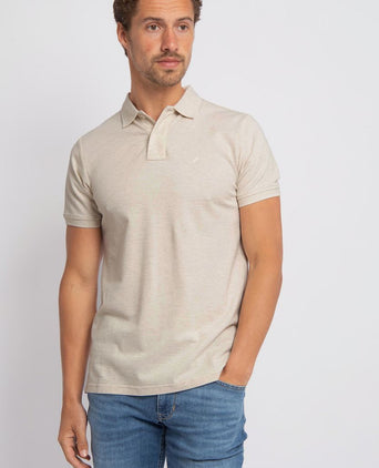 Suitable mang poloshirt ecru | Slim-fit