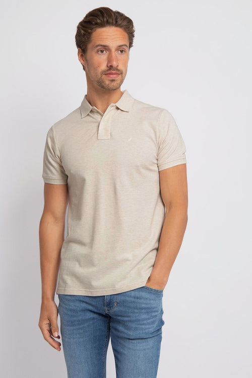 Suitable mang poloshirt ecru | Slim-fit