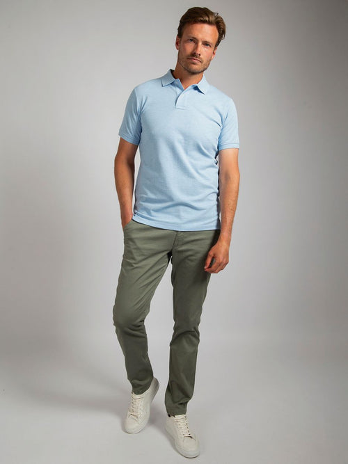 Suitable mang poloshirt lichtblauw | Slim-fit