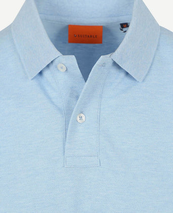 Suitable mang poloshirt lichtblauw | Slim-fit