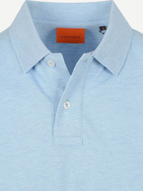 Suitable mang poloshirt lichtblauw | Slim-fit