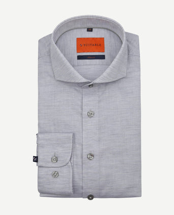 Suitable melange overhemd grijs | Slim-fit