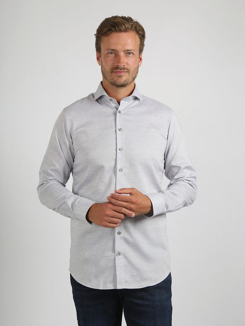 Suitable melange overhemd grijs | Slim-fit