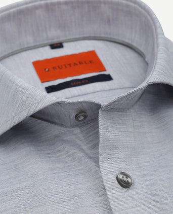 Suitable melange overhemd grijs | Slim-fit