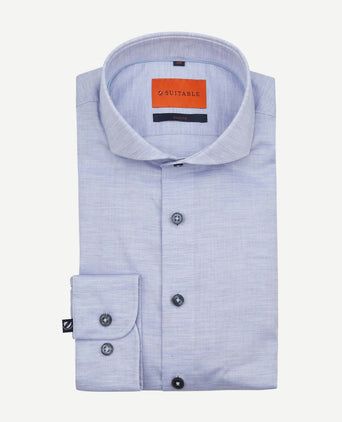 Suitable melange overhemd lichtblauw | Slim-fit