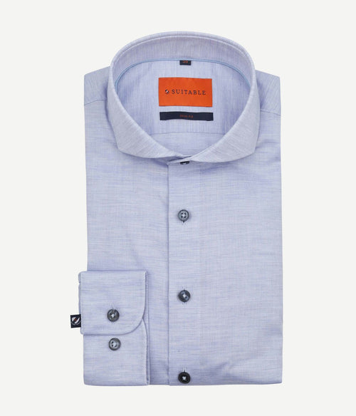 Suitable melange overhemd lichtblauw | Slim-fit