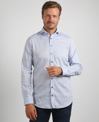 Suitable melange overhemd lichtblauw | Slim-fit
