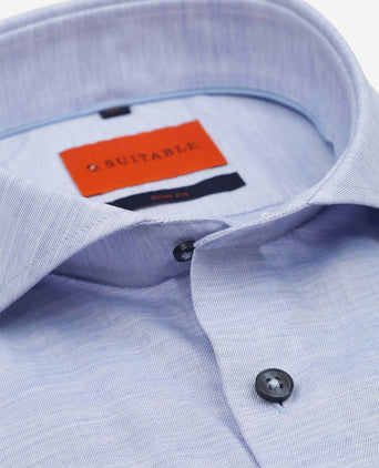 Suitable melange overhemd lichtblauw | Slim-fit