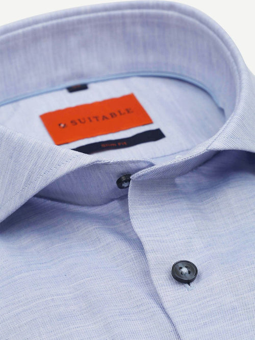 Suitable melange overhemd lichtblauw | Slim-fit
