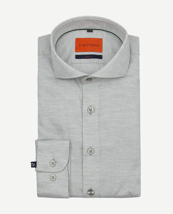 Suitable melange overhemd lichtgroen | Slim-fit