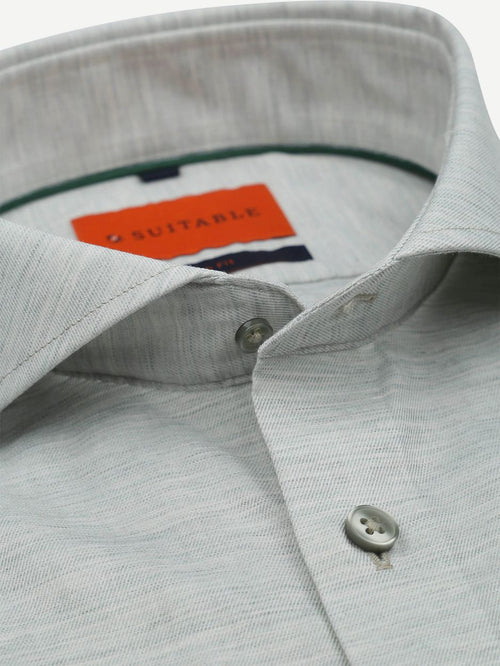 Suitable melange overhemd lichtgroen | Slim-fit