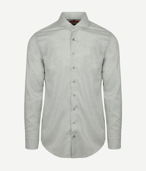 Suitable melange overhemd lichtgroen | Slim-fit