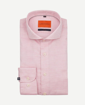 Melange overhemd roze
