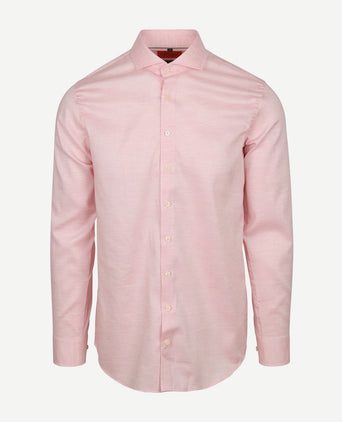 Suitable melange overhemd roze | Slim-fit