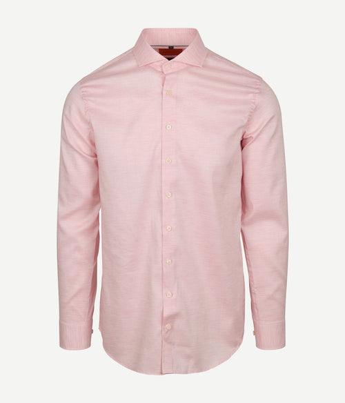 Suitable melange overhemd roze | Slim-fit