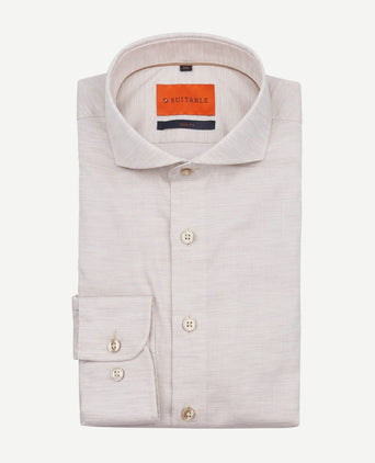 Suitable melange overhemd sand | Slim-fit