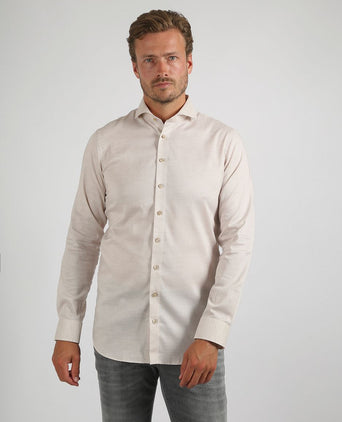 Suitable melange overhemd sand | Slim-fit