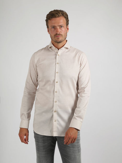 Suitable melange overhemd sand | Slim-fit