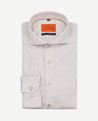 Melange overhemd sand