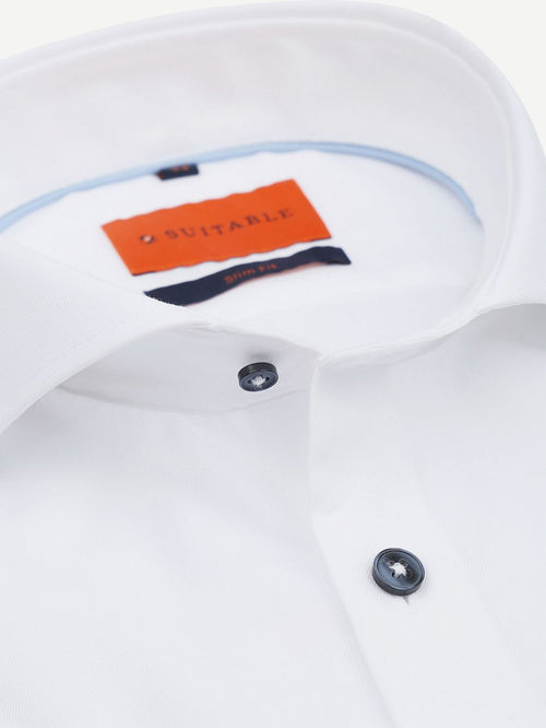 Suitable melange overhemd wit | Slim-fit